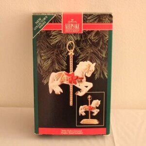 Hallmark Tobin Fraley Carousel Ornament with Stand - 1992
